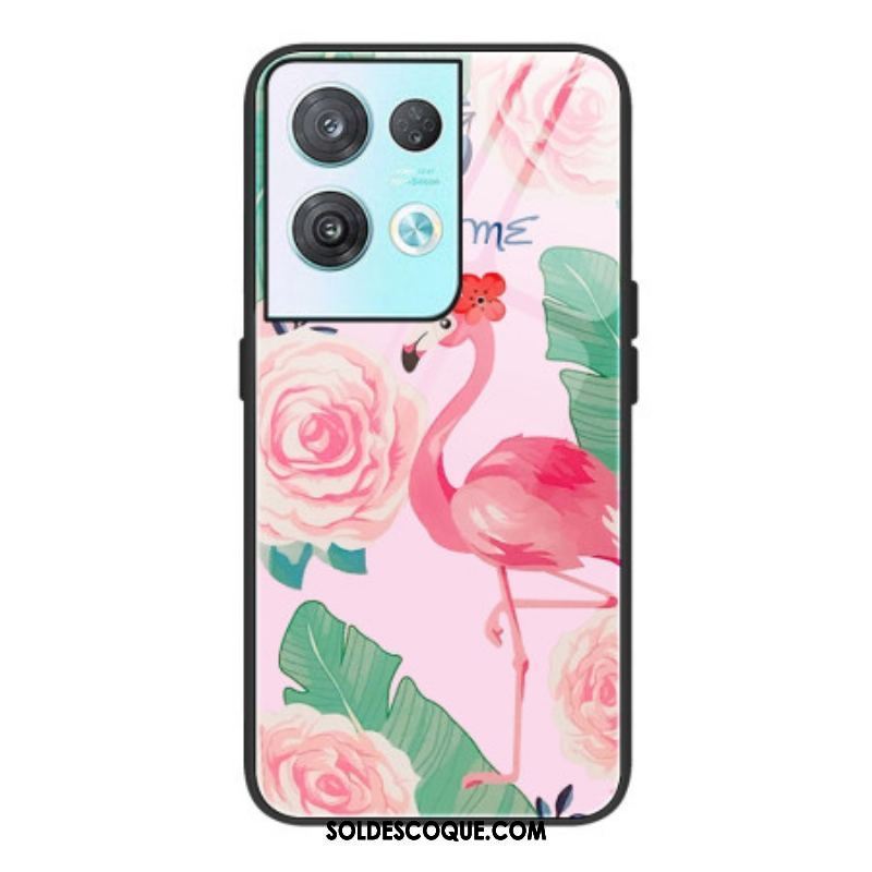 Coque Oppo Reno 8 Pro Verre Trempé Flamant Rose