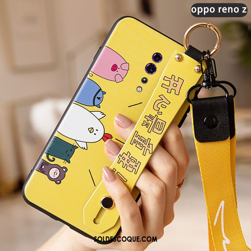 Coque Oppo Reno Z Incassable Personnalité Ornements Suspendus Tempérer Délavé En Daim Soldes