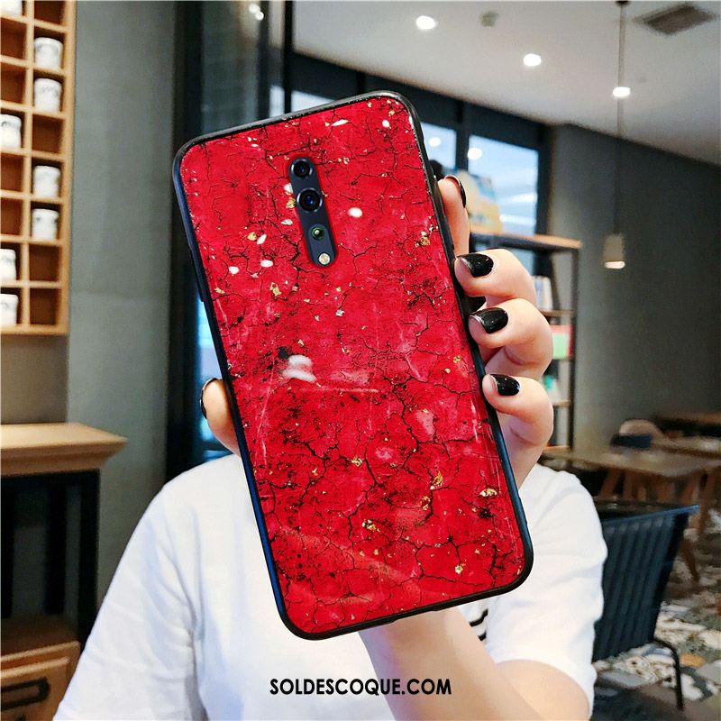 Coque Oppo Reno Z Silicone Net Rouge Modèle Fleurie Étui Fluide Doux Housse En Vente