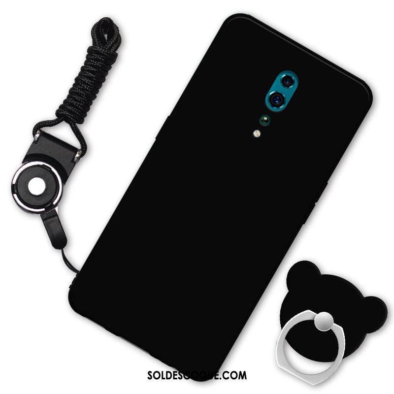 Coque Oppo Reno Z Téléphone Portable Fluide Doux Noir Silicone Dessin Animé Pas Cher