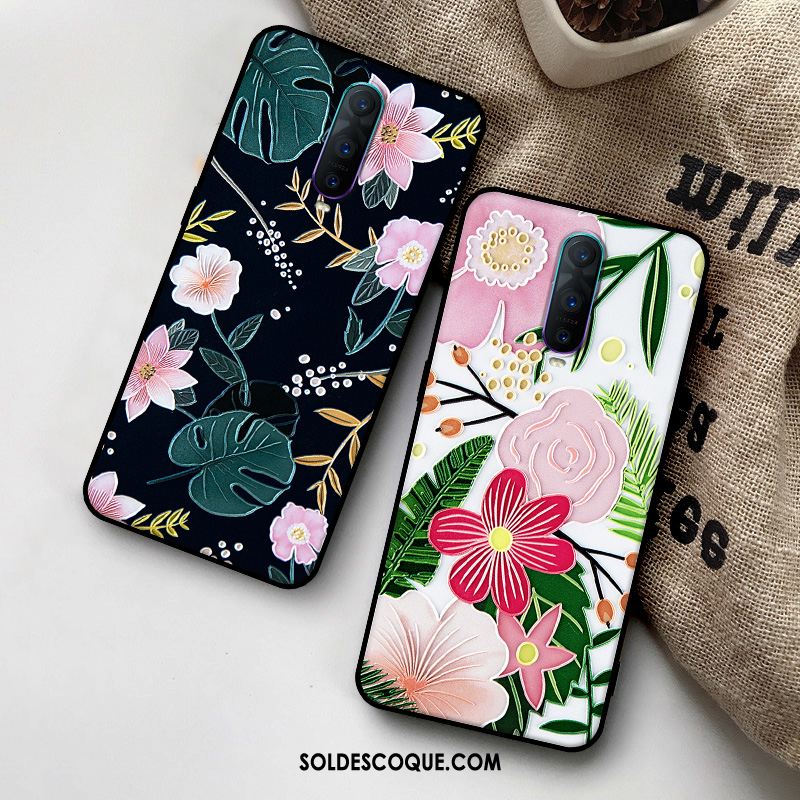 Coque Oppo Rx17 Pro Silicone Bleu Marin Fleur Vent Fluide Doux Housse Soldes