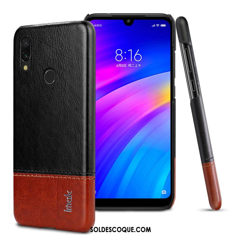 Coque Redmi 7 Nouveau Personnalité Petit Rouge Cuir Housse Soldes