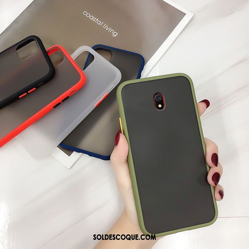 Coque Redmi 8a Net Rouge Fluide Doux Protection Simple Border Housse Pas Cher