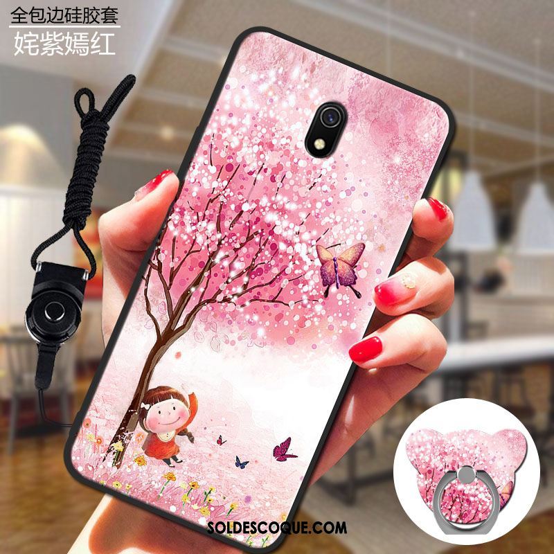 Coque Redmi 8a Étui Rose Rouge Fluide Doux Téléphone Portable Housse En Vente