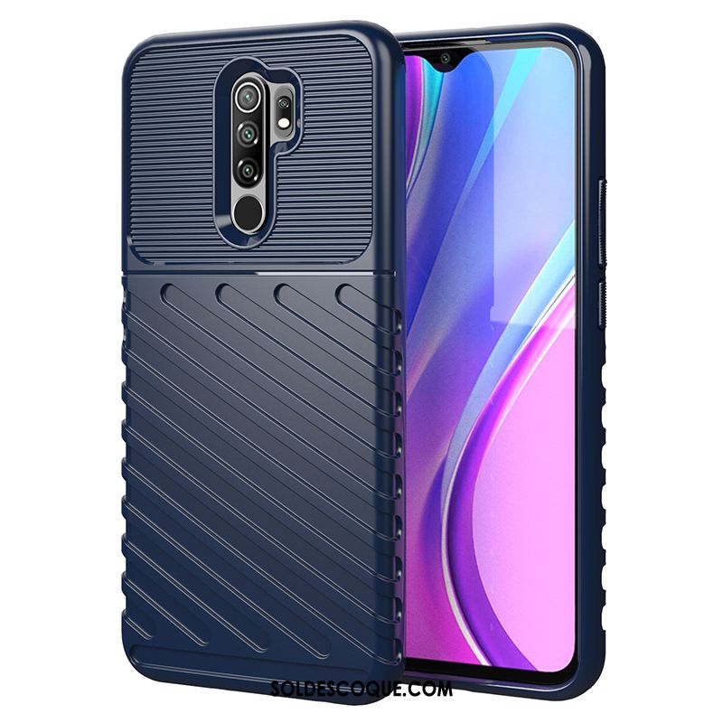 Coque Redmi 9 Silicone Bleu Protection Fluide Doux Étui En Ligne