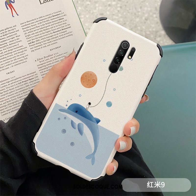 Coque Redmi 9 Silicone Cuir Personnalité Fluide Doux Net Rouge Housse Pas Cher