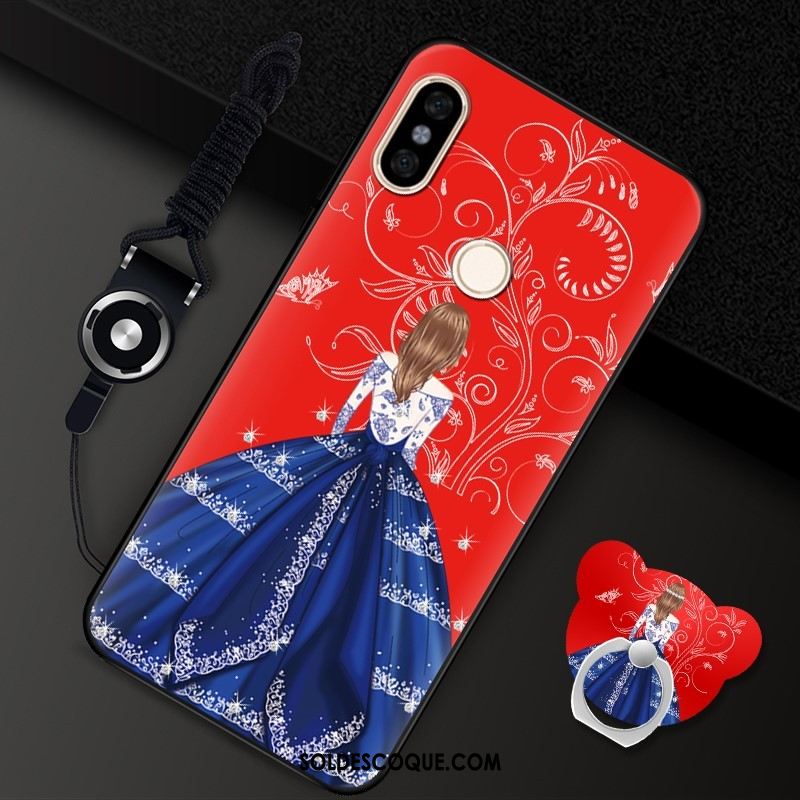 Coque Redmi Note 6 Pro Art Tout Compris Rouge Fleur Petit Housse Pas Cher