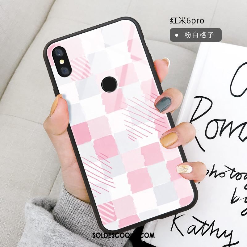 Coque Redmi Note 6 Pro Personnalité Incassable Plaid Silicone Verre Pas Cher