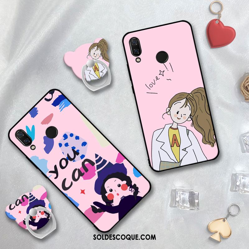 Coque Redmi Note 7 Téléphone Portable Rose Ornements Suspendus Silicone Fluide Doux En Ligne