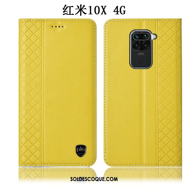 Coque Redmi Note 9 Incassable Rouge Protection Cuir Véritable Jaune En Ligne