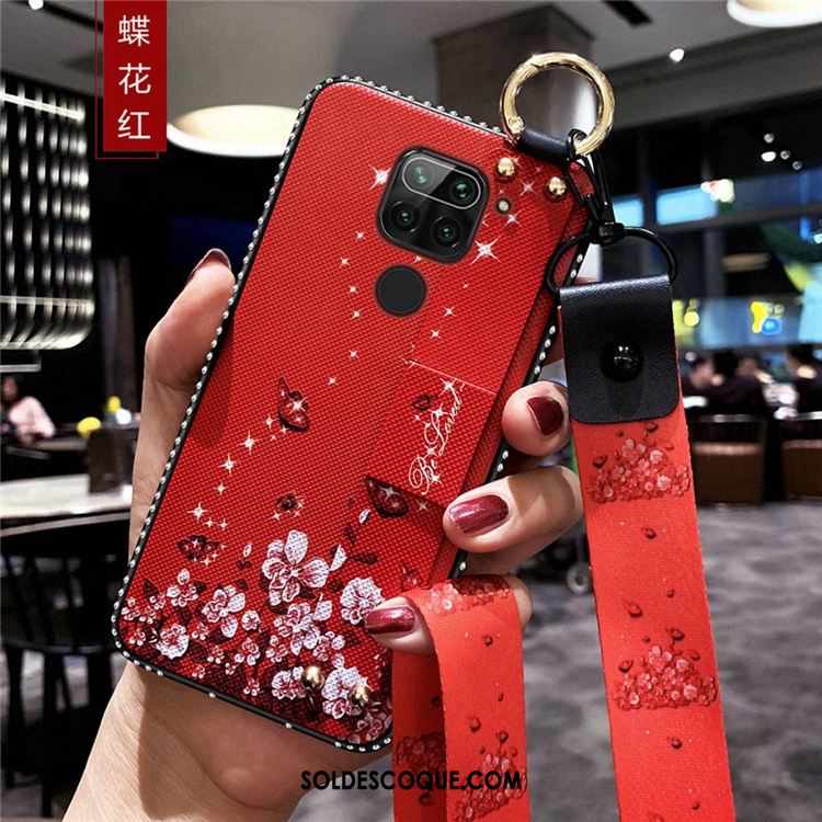 Coque Redmi Note 9 Étui Fluide Doux Support Petit Rouge Soldes