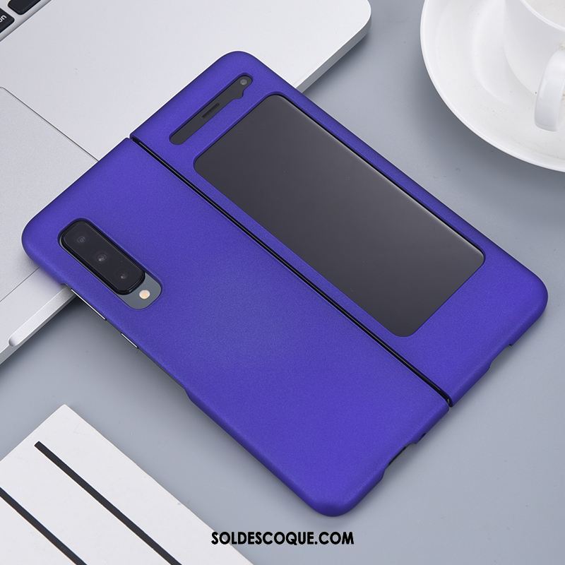 Coque Samsung Fold Délavé En Daim Violet Étoile Étui Luxe En Vente