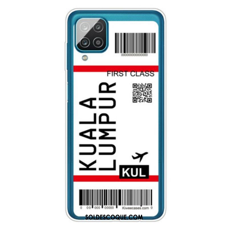 Coque Samsung Galaxy A12 / M12 Boarding Pass to Kuala Lumpur