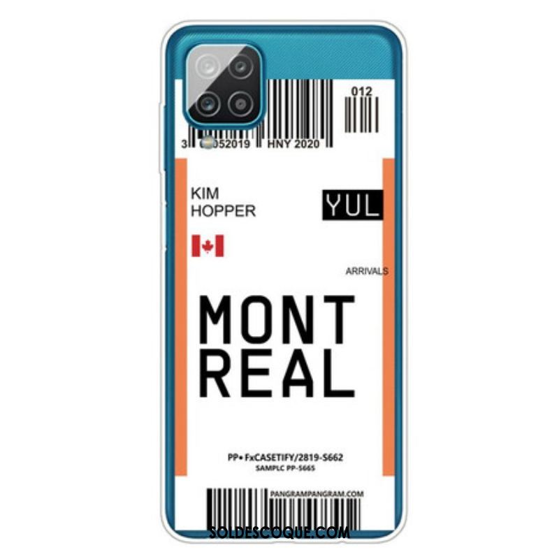 Coque Samsung Galaxy A12 / M12 Boarding Pass to Montreal