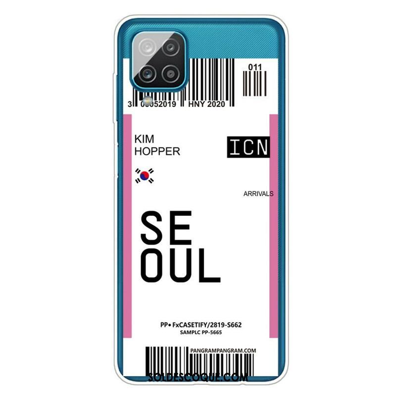 Coque Samsung Galaxy A12 / M12 Boarding Pass to Seoul