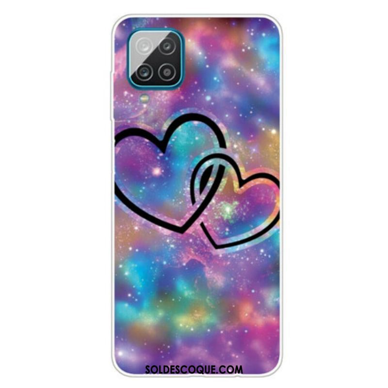 Coque Samsung Galaxy A12 / M12 Coeurs Enchaînés