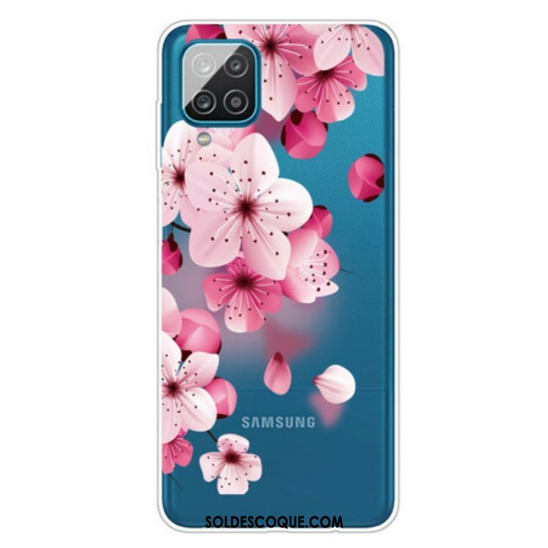 Coque Samsung Galaxy A12 / M12 Petites Fleurs Roses