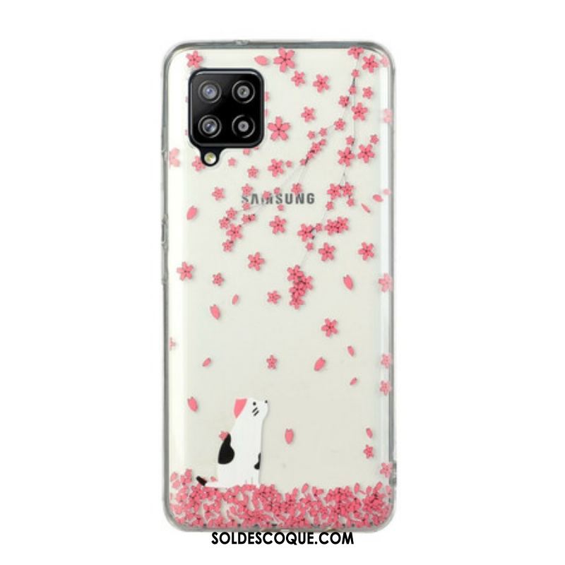 Coque Samsung Galaxy A12 / M12 Pétales et Chat