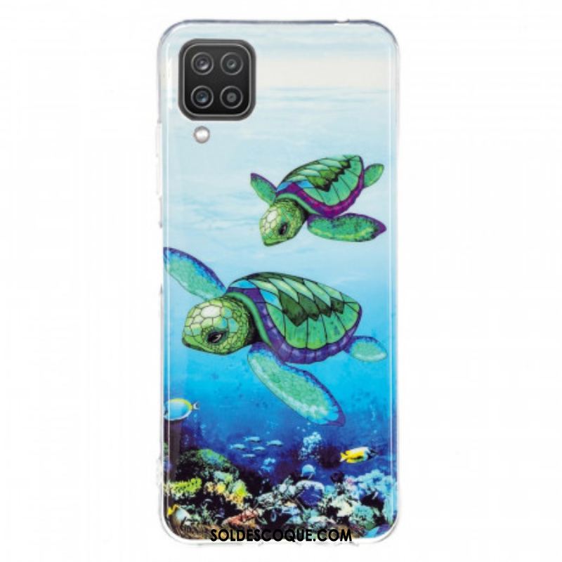 Coque Samsung Galaxy A12 / M12 Tortues Fluorescente