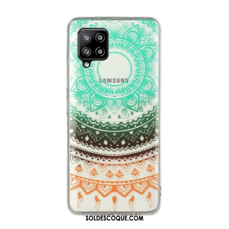 Coque Samsung Galaxy A12 / M12 Transparente Fleurs Mandala