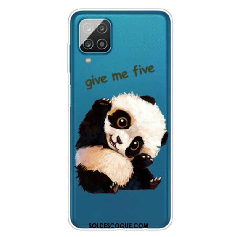 Coque Samsung Galaxy A12 / M12 Transparente Panda Give Me Five