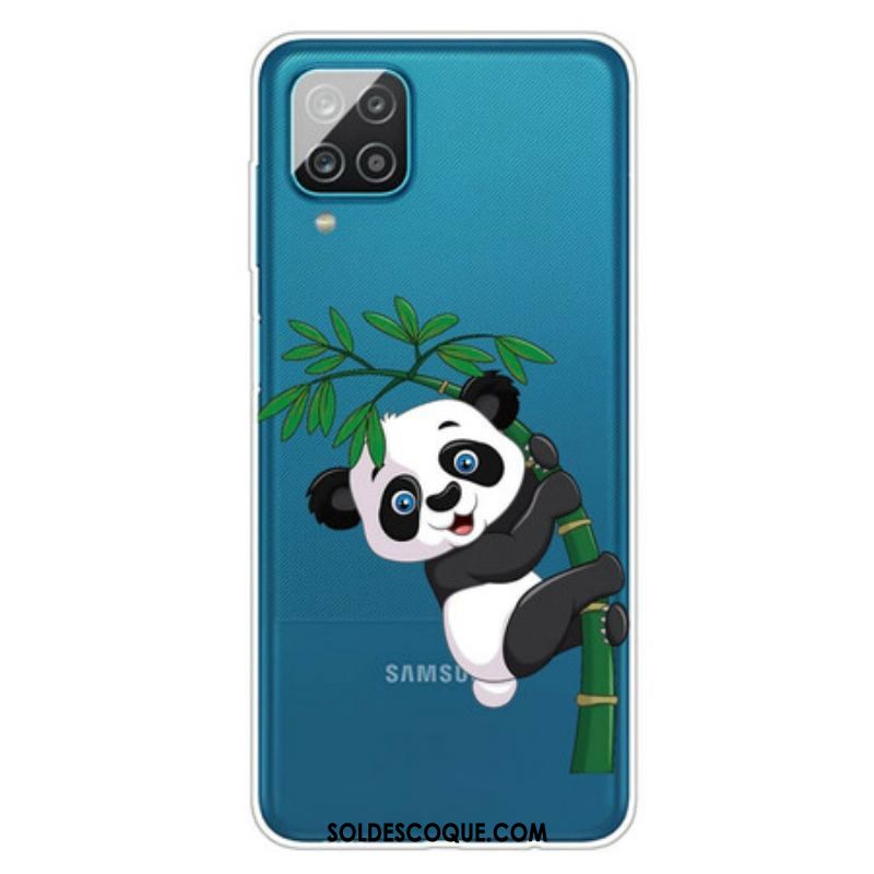 Coque Samsung Galaxy A12 / M12 Transparente Panda Sur Le Bambou