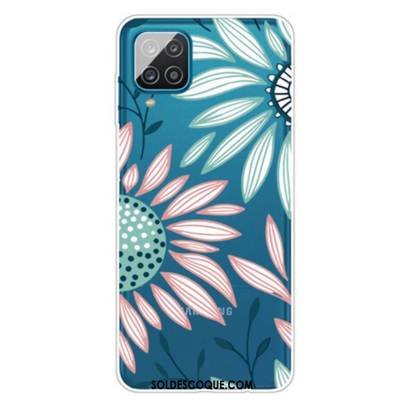 Coque Samsung Galaxy A12 / M12 Transparente Une Fleur