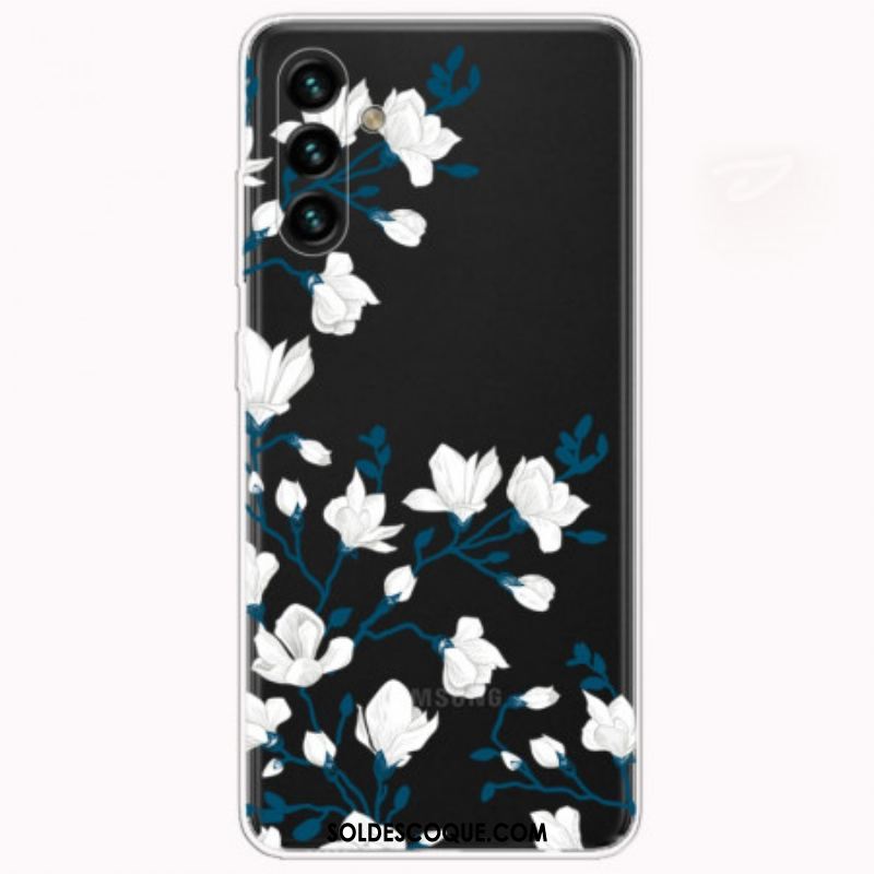 Coque Samsung Galaxy A13 5G / A04s Fleurs Blanches