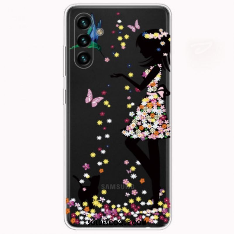 Coque Samsung Galaxy A13 5G / A04s Jolie Tête Fleurie