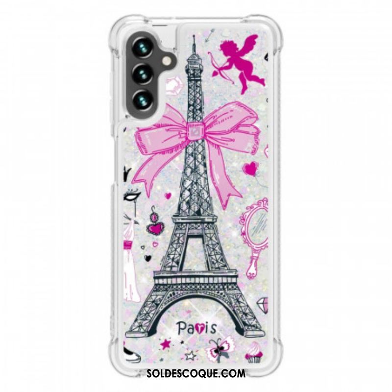 Coque Samsung Galaxy A13 5G / A04s La Tour Eiffel Paillettes