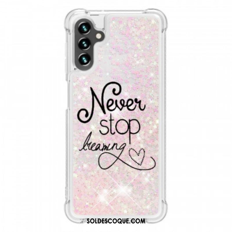 Coque Samsung Galaxy A13 5G / A04s Never Stop Dreaming Paillettes