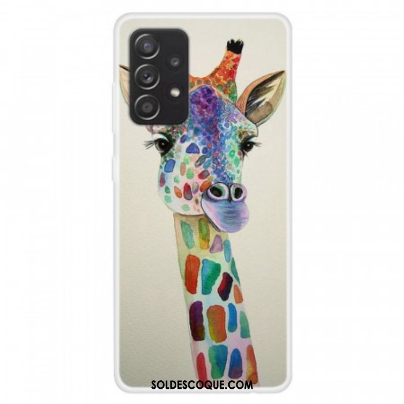 Coque Samsung Galaxy A13 Girafe Colorée