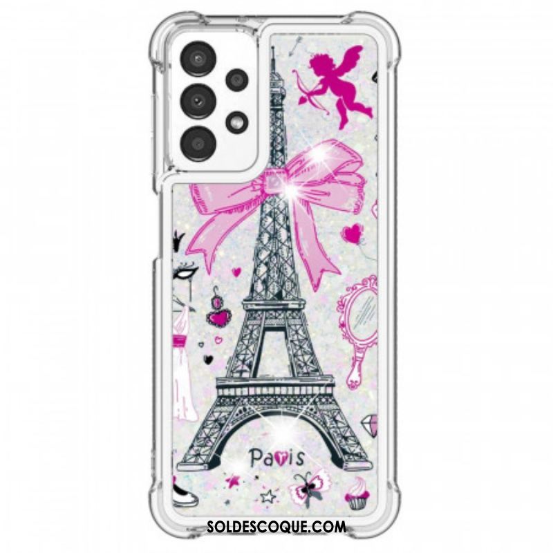 Coque Samsung Galaxy A13 La Tour Eiffel Paillettes