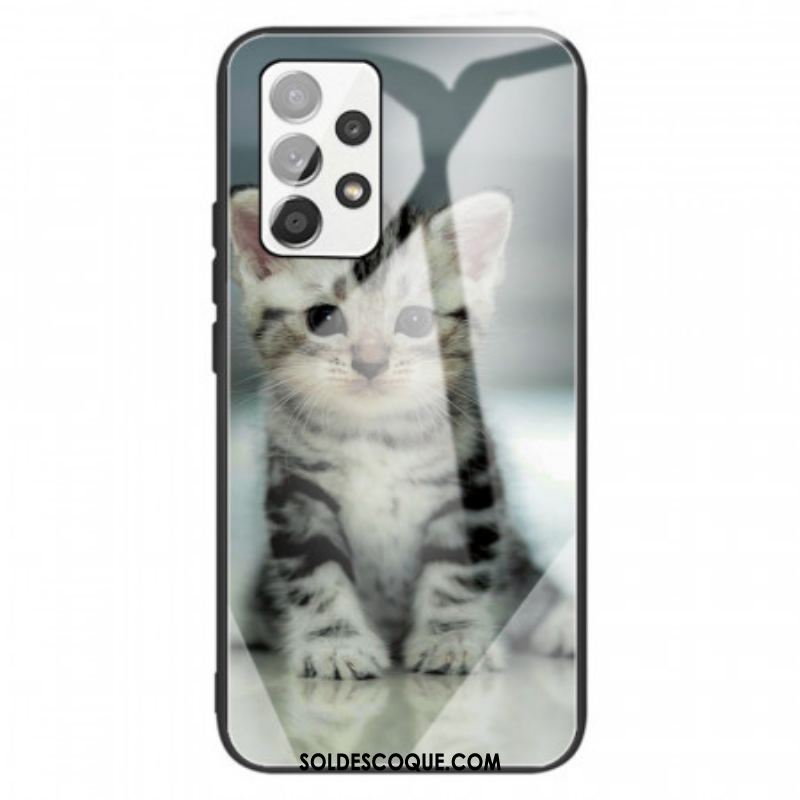 Coque Samsung Galaxy A13 Verre Trempé Chaton