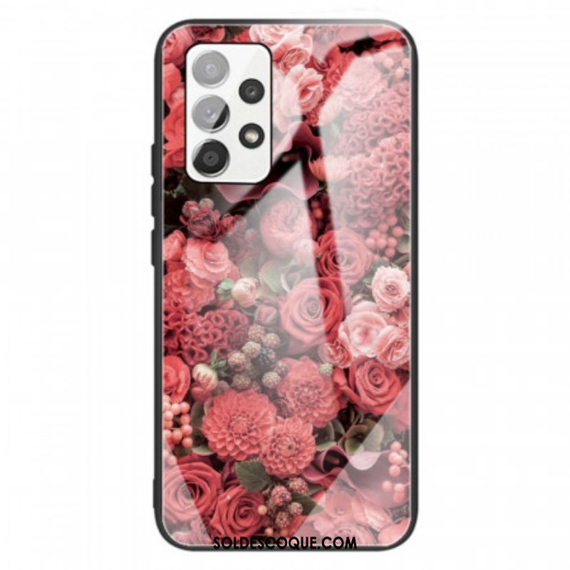 Coque Samsung Galaxy A13 Verre trempé Fleurs Roses