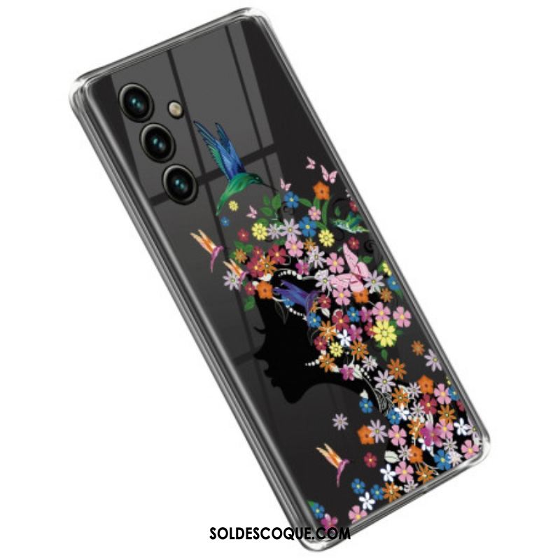 Coque Samsung Galaxy A14 5G / A14 Transparente Tête Fleurie