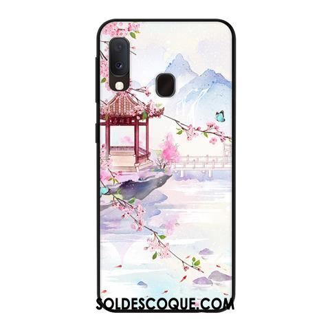 Coque Samsung Galaxy A20e Téléphone Portable Étui Vent Net Rouge Blanc Soldes