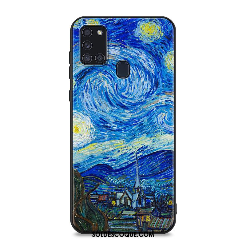 Coque Samsung Galaxy A21s Personnalité Charmant Délavé En Daim Silicone Téléphone Portable Pas Cher