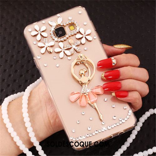 Coque Samsung Galaxy A3 2016 Strass Rose Protection Étui Étoile Pas Cher