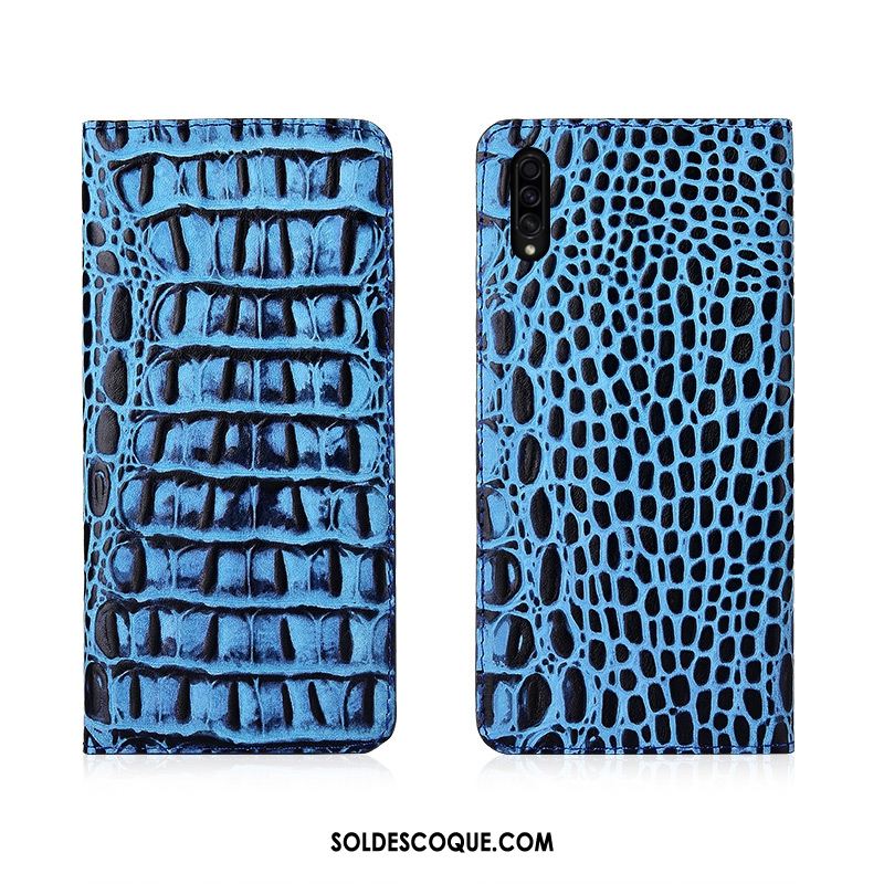 Coque Samsung Galaxy A30s Étui Étui En Cuir Bleu Délavé En Daim Fluide Doux France