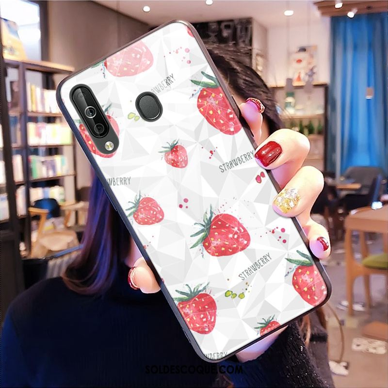 Coque Samsung Galaxy A40s Rose Frais Modèle Fleurie Ornements Suspendus Losange En Ligne