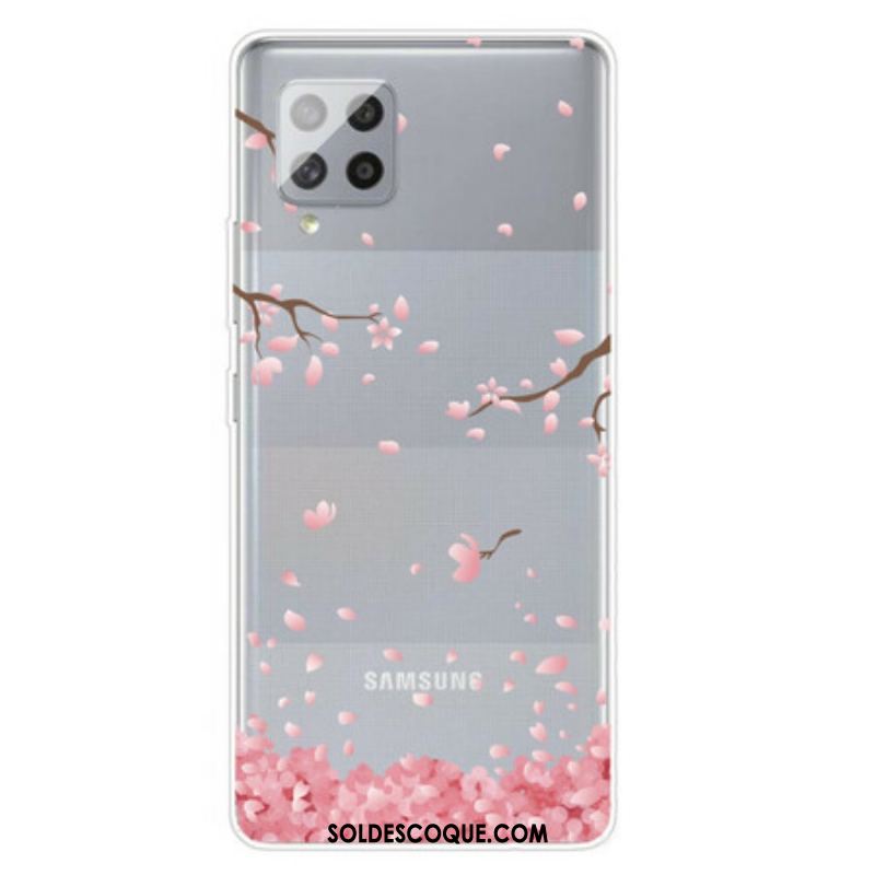 Coque Samsung Galaxy A42 5G Branches à Fleurs