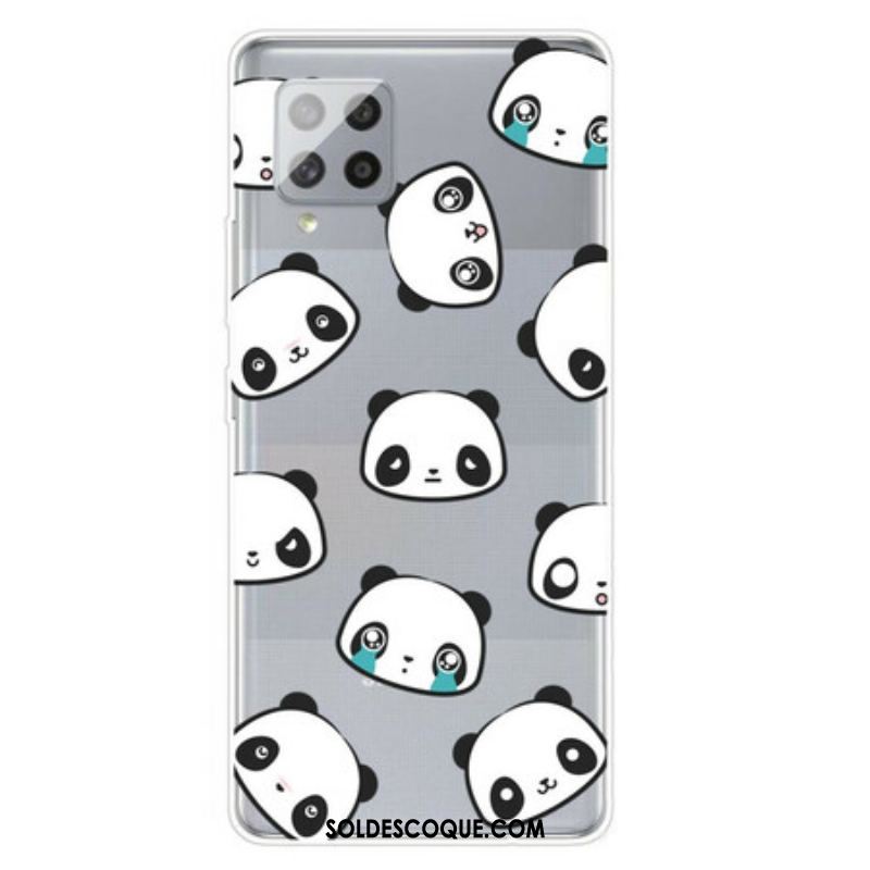 Coque Samsung Galaxy A42 5G Transparente Pandas Sentimentaux