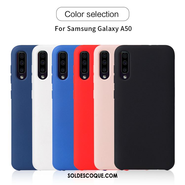 Coque Samsung Galaxy A50 Couleur Unie Simple Noir Nouveau Téléphone Portable Soldes