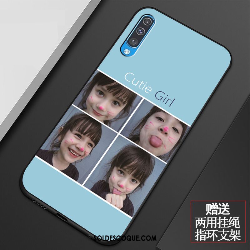 Coque Samsung Galaxy A50 Protection Étui Silicone Bleu Dessin Animé Pas Cher