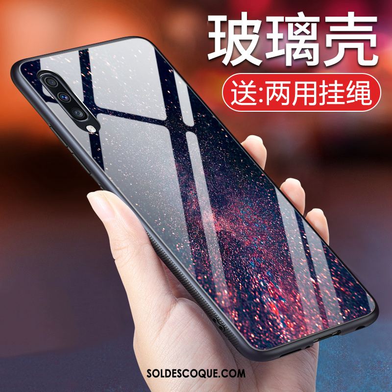 Coque Samsung Galaxy A50 Verre Marque De Tendance Europe Net Rouge Étoile Soldes