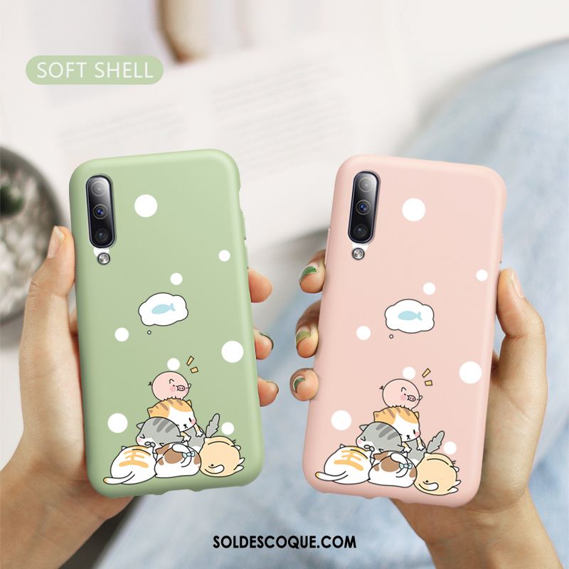 Coque Samsung Galaxy A50s Dessin Animé Vert Chat Charmant Fluide Doux Housse Soldes