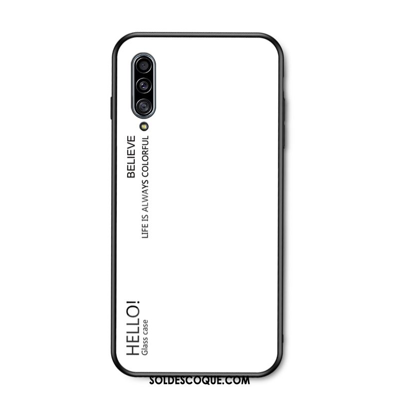 Coque Samsung Galaxy A50s Incassable Silicone Verre Blanc Marque De Tendance Housse En Vente