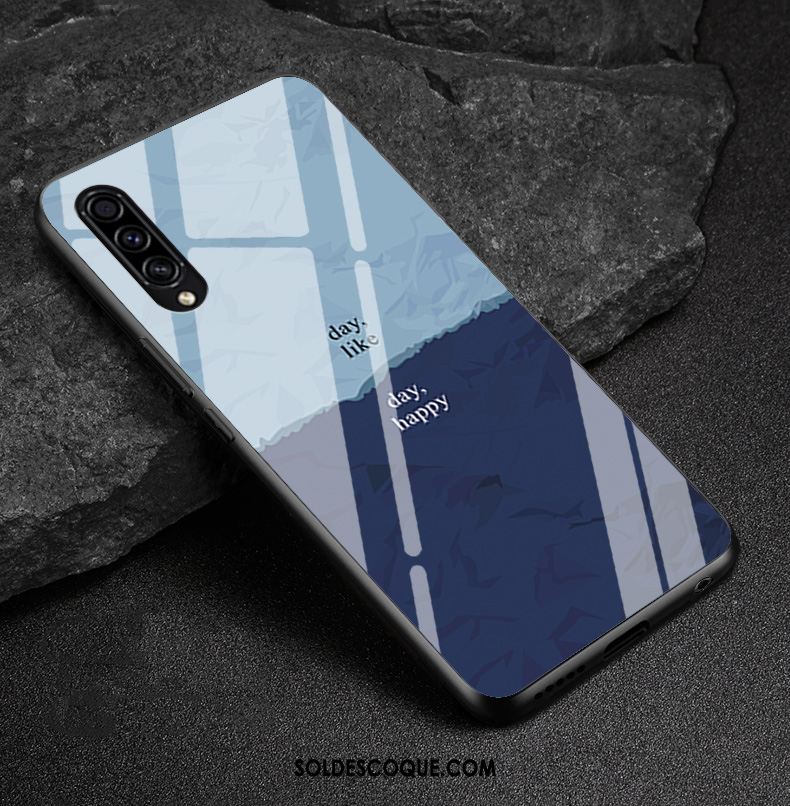 Coque Samsung Galaxy A50s Miroir Protection Marque De Tendance Fluide Doux Bleu Soldes