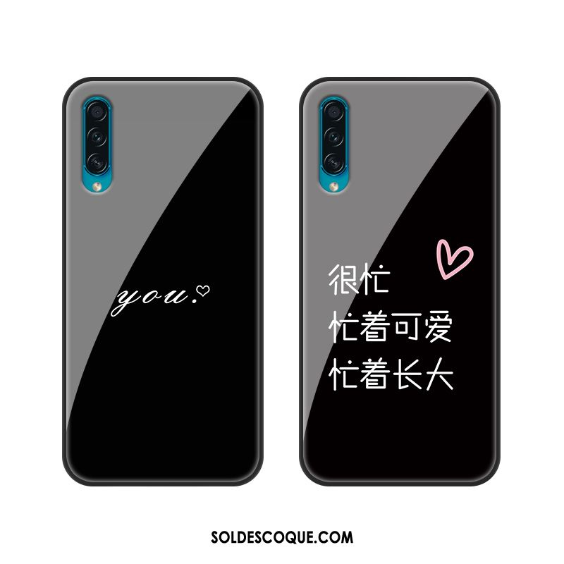 Coque Samsung Galaxy A50s Simple Protection Noir Amoureux Téléphone Portable France